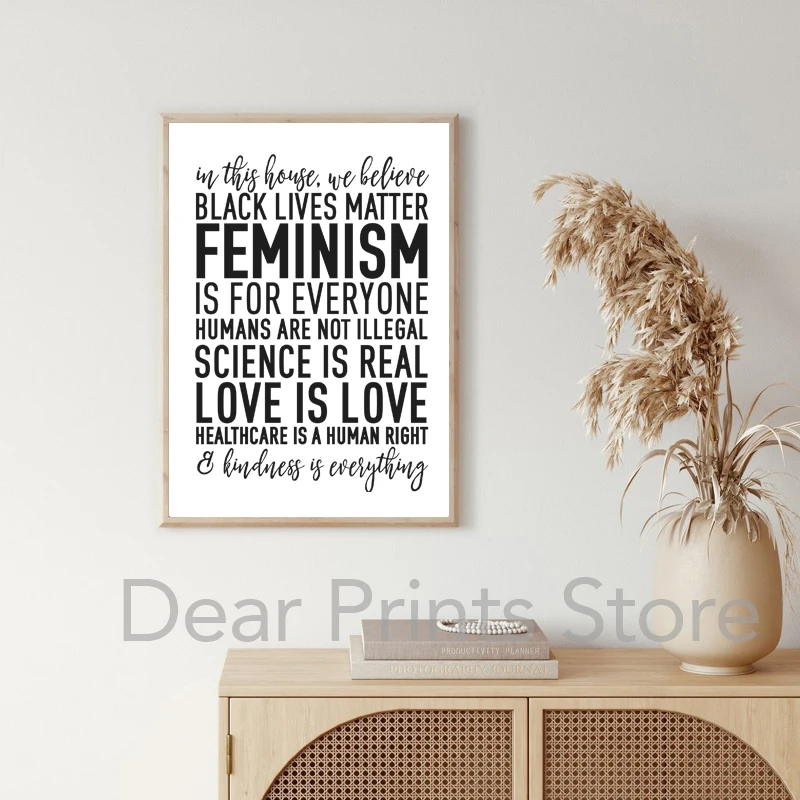 Художественные принты феминизма черная живая материя любовь цитата плакат права