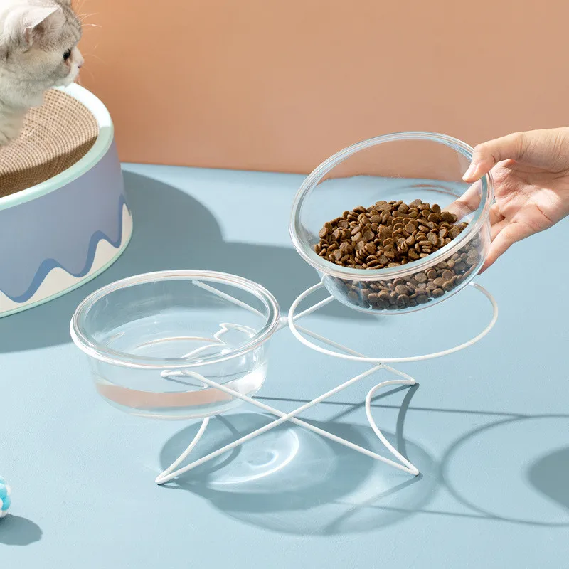 Горячая Распродажа стеклянная кормушка для собак средство кормления высокой