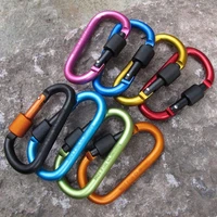 aluminum alloy carabiner d ring shape key chain clip hook camping outdoor buckle chain clip hook camping outdoor buckle chain