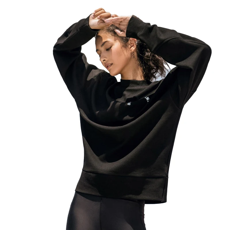 

2021 New Spring and Autumn Round Neck Pullover Pure Color Women's Sports Fitness Long-Sleeved Casual Tops Women's Tracksuit