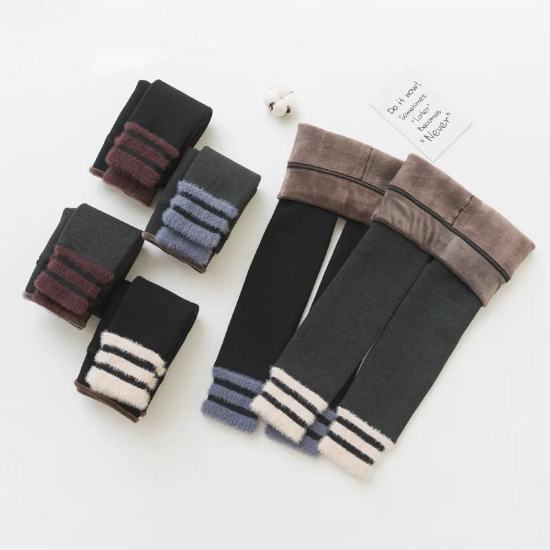 Новинка теплые зимние модные флисовые леггинсы для девочек детские штаны|Брюки| |