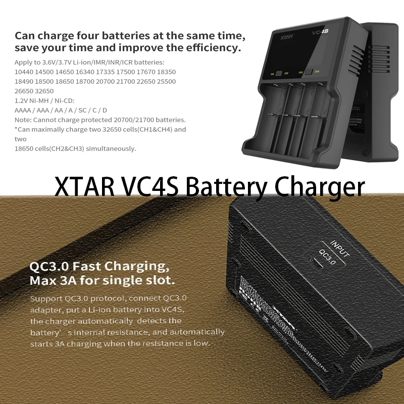 xtar aaa aa batery charger vc8 vc4 vc4s display charger charge li ion battery 10400 26650 20700 21700 18650 battery charger free global shipping