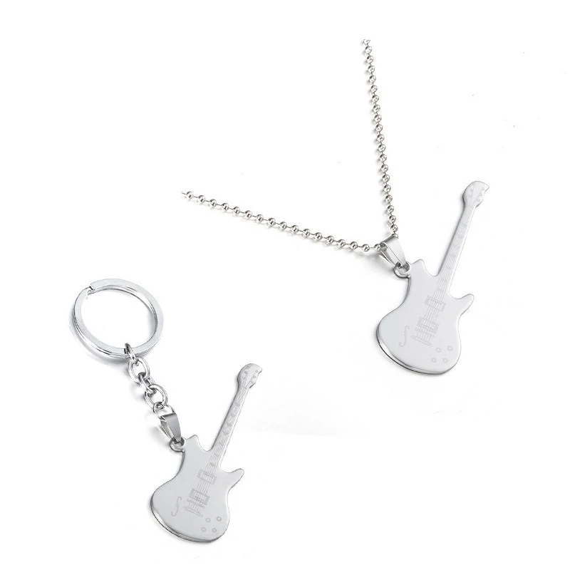 Подвеска в стиле панк музыкальная гитара ожерелья для женщин нержавеющая сталь