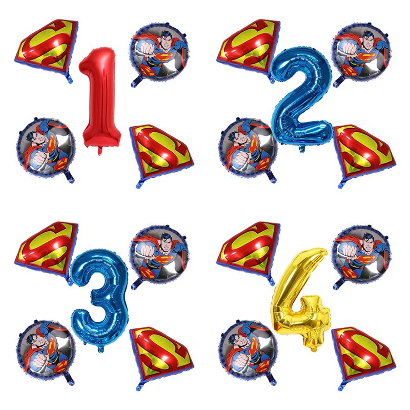 Набор воздушных шаров из алюминиевой пленки с супергероем для мальчиков 5 шт.