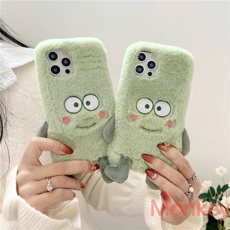 

3D Cute Cartoon Hairy Phone Case For VIVO X70 X60 Pro Y33S Y21S Y31 Y51 Y30 Y20 Y19 Y17 Y11 V21 V20 V19 V17 V15 Warm Plush Cover