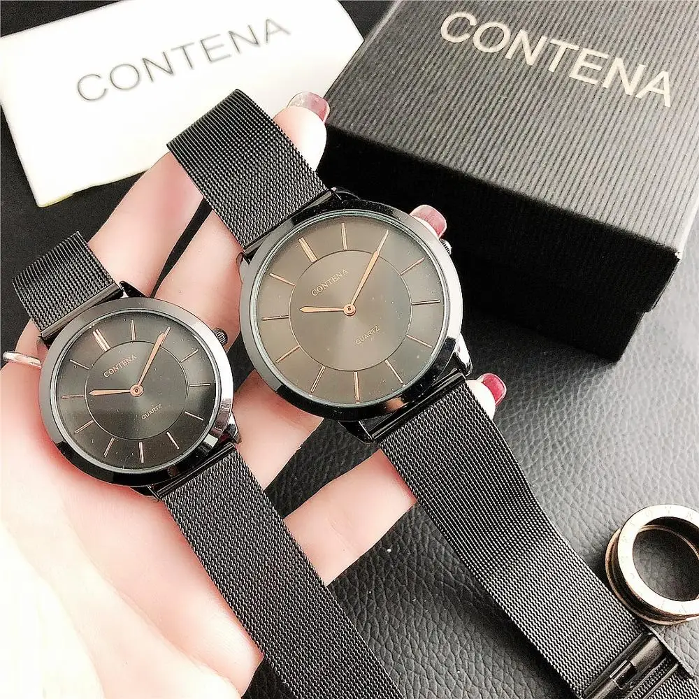 CONTENA набор часов для мужчин и женщин модные роскошные кварцевые часы розовое