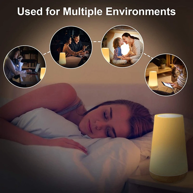 

Night Light Contact Lamp USB LED Colorful Portable Bedside RGB Lamps with Remote Control for Babyroom Bedroom Office