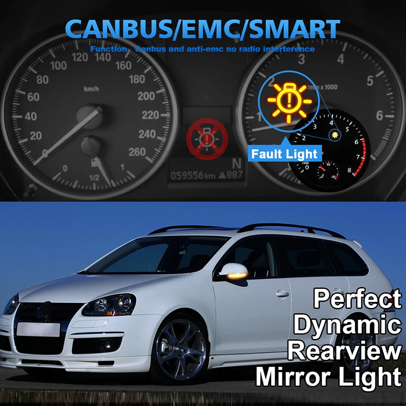 Светодиодный индикатор поворота на зеркало для Volkswagen VW GOLF 5 GTI вариант Jetta MK5 Passat B6