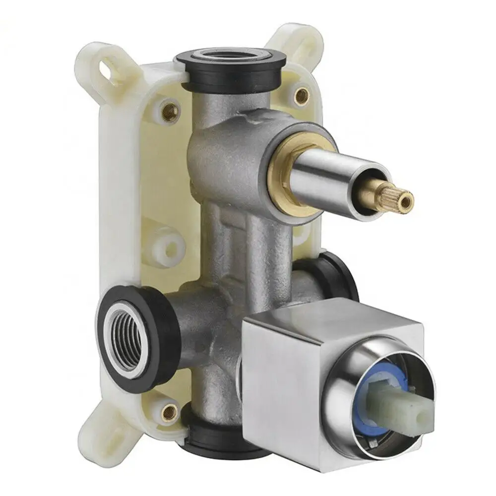 

Rain Shower System Shower Faucet Silver Bathroom Shower Set Square Polished Mixer hot and cold