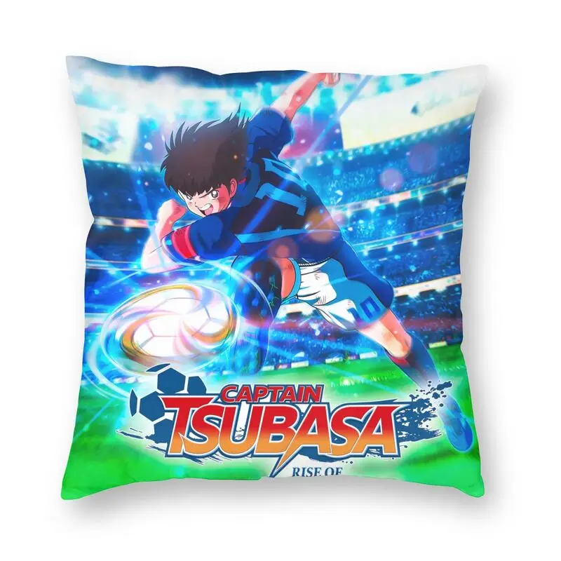 

Captain Tsubasa Pillowcover Decoration Japan Footballer Anime Manga Cushions Throw Pillow for Sofa Double-sided Printing