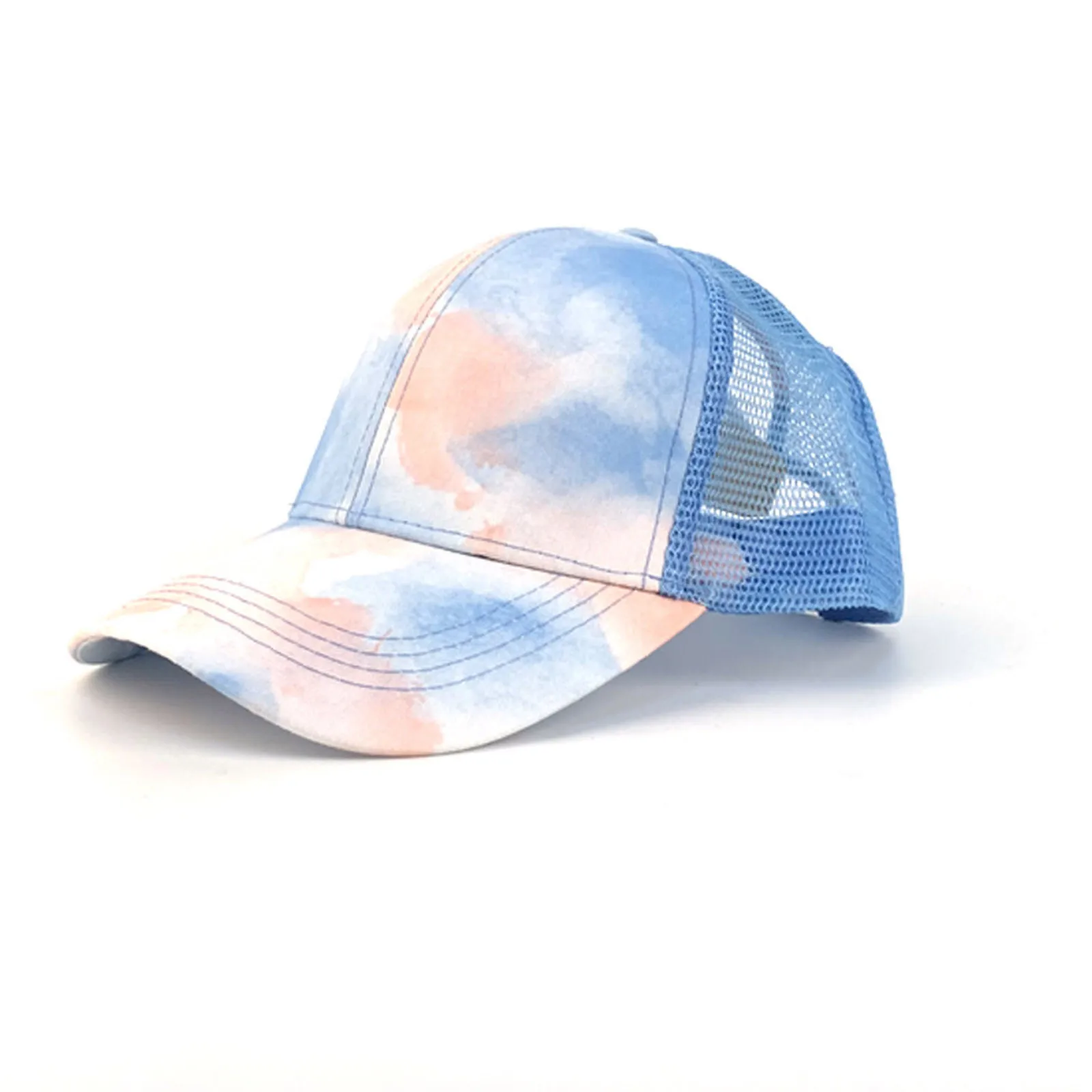 

Tie-dye Fashion Women Men Breathable Beach Adjustable Snapback Cotton Baseball Cap Men Women Hip Hop Dad Mesh Hat Trucker Hat