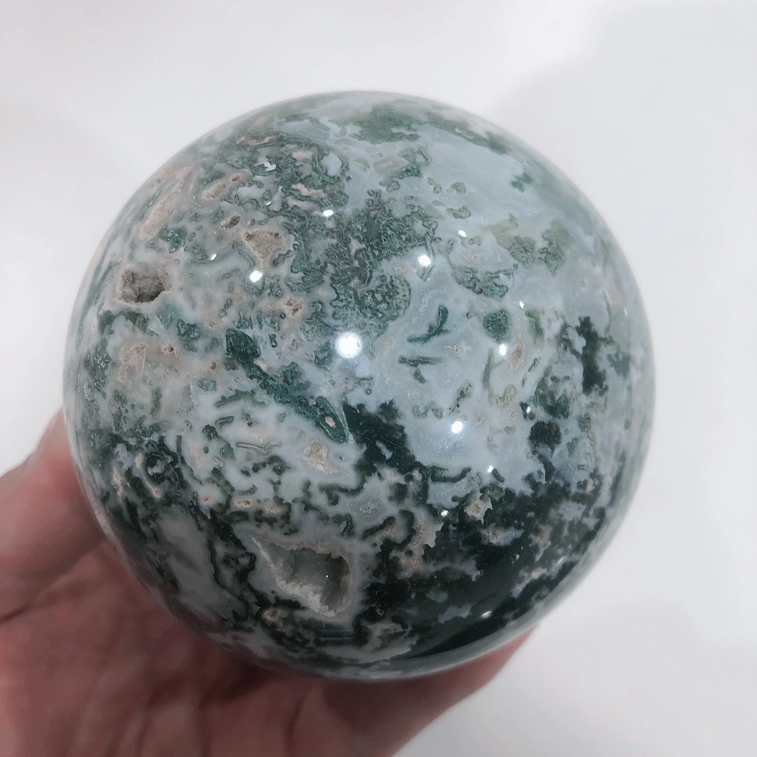 

Natural Crystals Quartz Moss Agate Sphere Ball Energy Reiki Stones Room Home Office Aquarium Decoration Accessories Gemstone