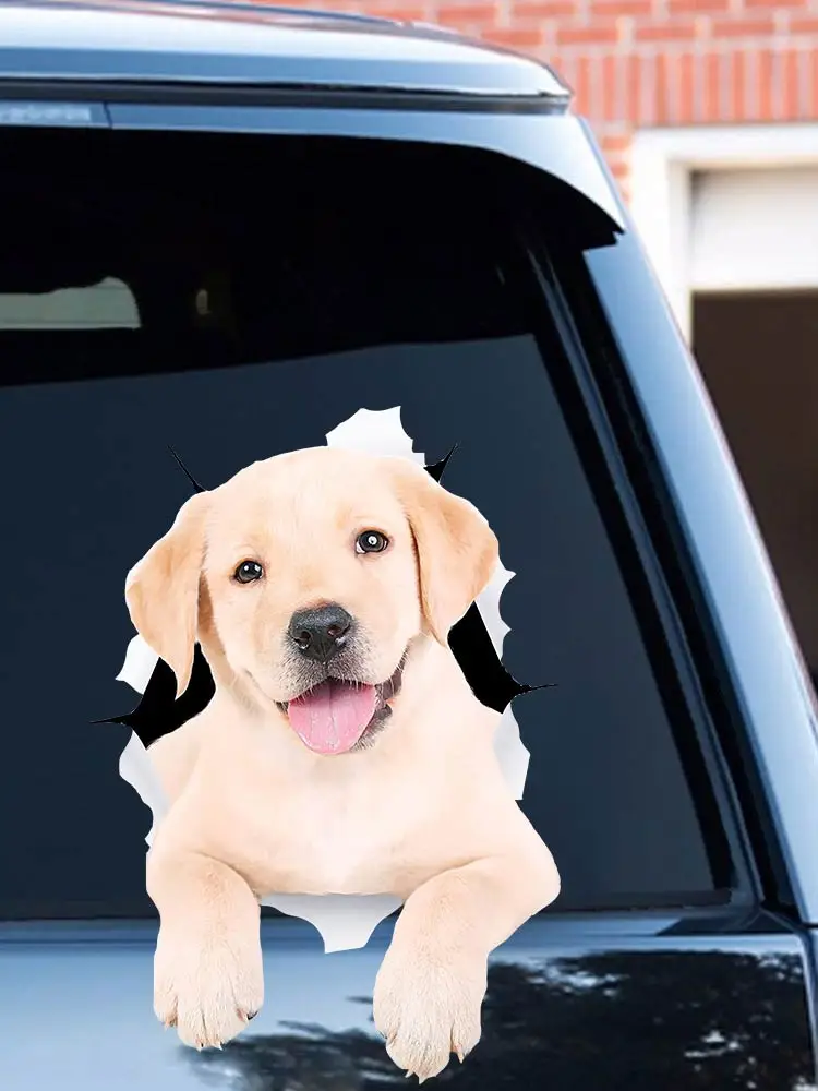 S50500# Various Sizes Personality PVC Decal White Labrador Retriever Waterproof Car Sticker on Motorcycle Laptop Decorative - купить по