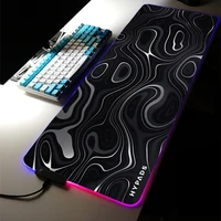 Hot Sale Artistic Wave RGB LED Light Gaming Accessories Led 400*900MM Large Black MousePad XXL Big Room Carpet Keyboard Desk Mat