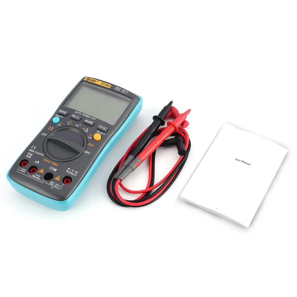 

BSIDE ZT302 Digital Multimeter 9999 Count True RMS AC/DC Volt Amp Ohm Capacitance Frequency Duty Cycle Diode Continuity Tester