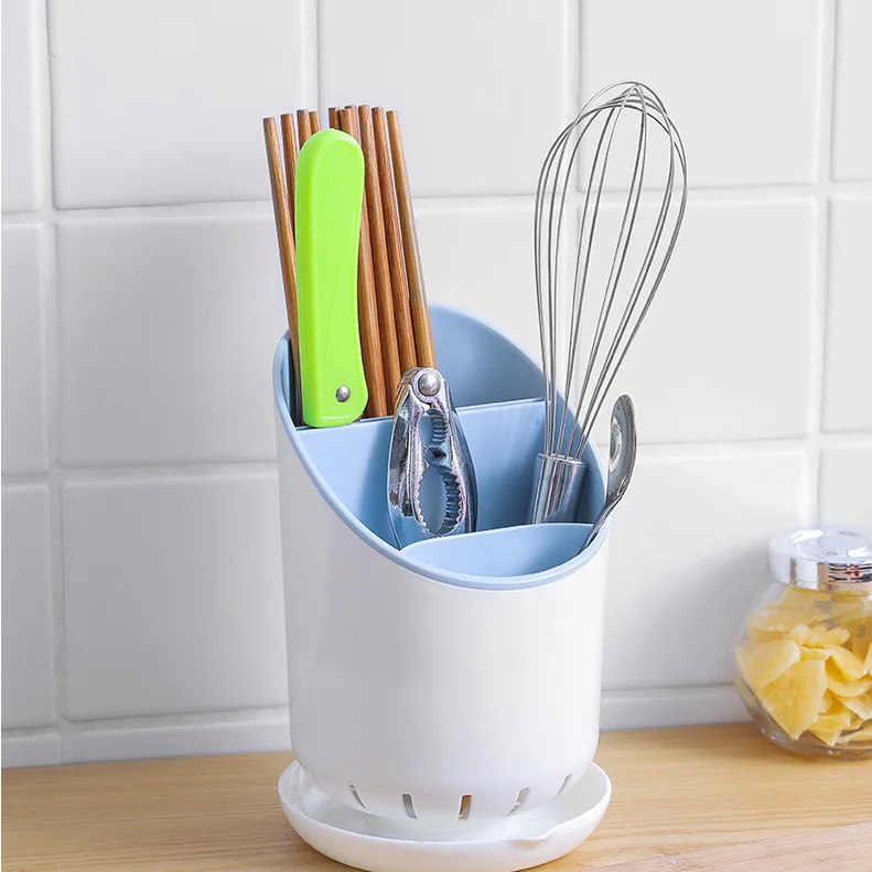 

Chopsticks Spoon Storage Shelf Plastic Chopstick Kitchen Tableware Creative Chopstick Holder Water Draining Chopsticks Box