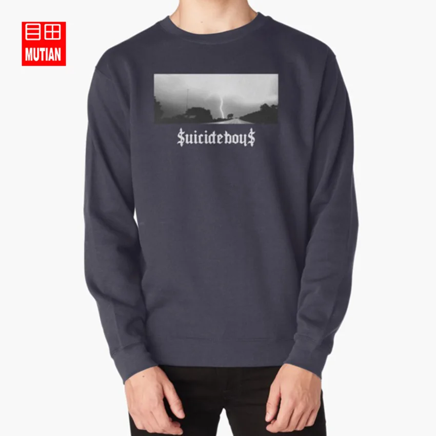 Suicide Boys 24(белые буквы) толстовки grey59 suicideboys подземный рэп Орлеан g 59 germ suicide boys - Цвет: navy-sweatshirt