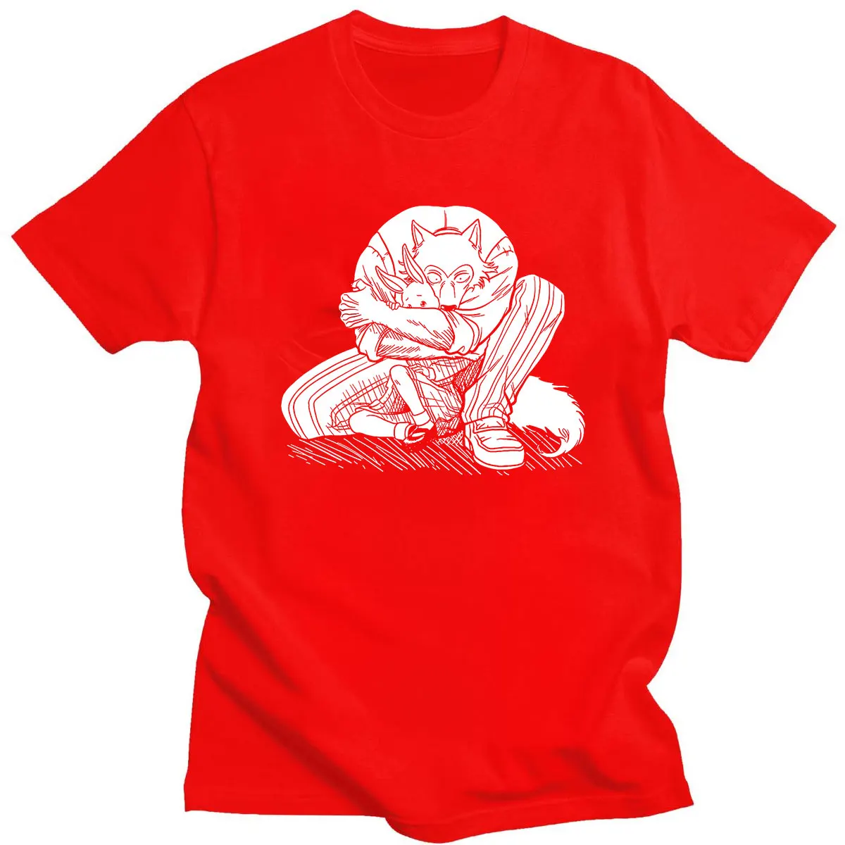 

Popular Fashion Style Tee Tops Beastars Wolf Printed T-Shirts Casual Comfortable Oversize Tshirt Summer O-neck Couple Streetwear