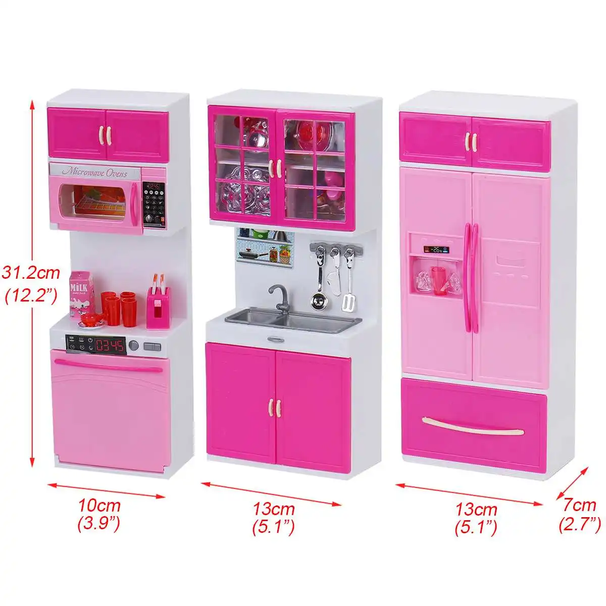 Кухонный Светильник имитация игрушки для шкафа 3 в 1 кухонная посуда притворяться