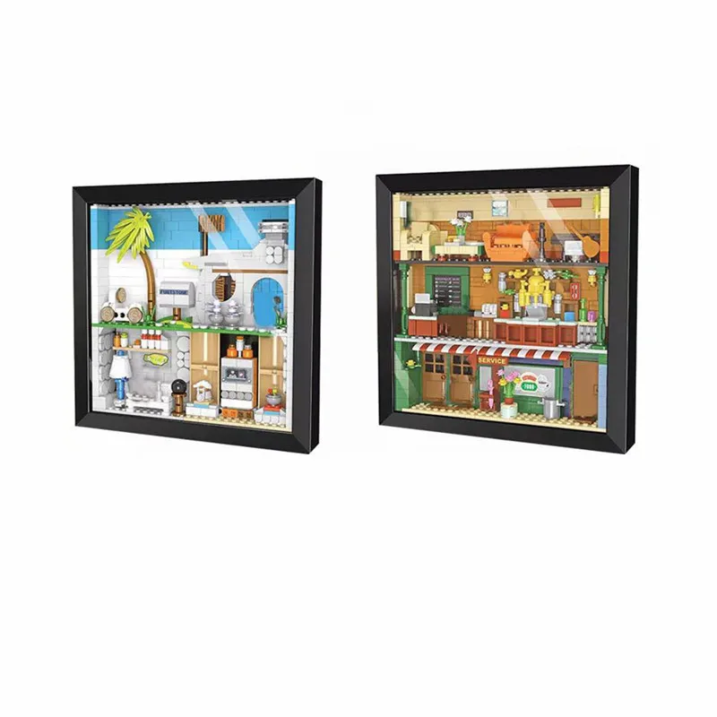 

Flint Friends Leisure Club Frame Painting Building Block Bricks Classic Series American Drama Model Toys for Kids Chistmas Gifts