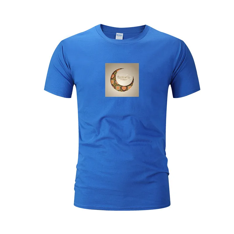 

Summer Men's Casual Loose Short-Sleeved T-Shirt Pure Cotton Ramadan New Brand Fashion Sports Top All-Match Tide Brand Clothing