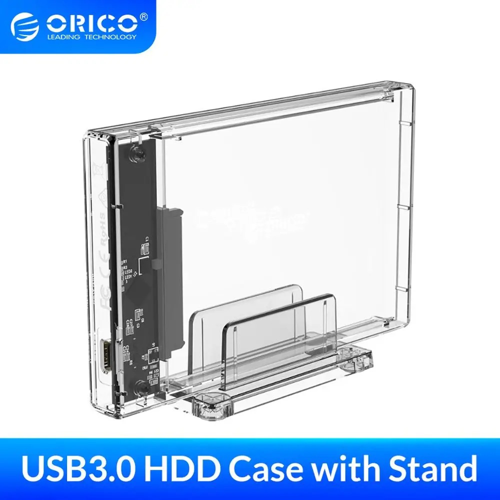 Прозрачный корпус для жесткого диска ORICO 2 5 дюйма USB3.0 с подставкой SATA3.0 вход USB