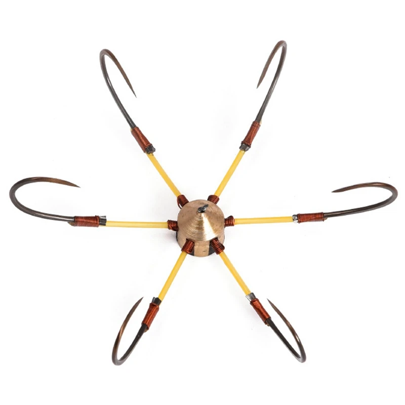 6 Claws Copper Hexagon Side Anchor Hook Blade Hair Crab | Спорт и развлечения