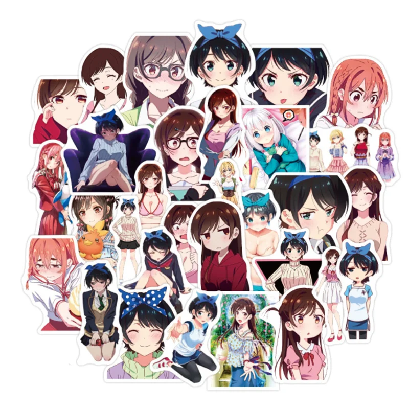 

10/30/50PCS Japan Anime Rental Girlfriend Graffiti Stickers Decoration Luggage Laptop Waterproof Decoration Toys Wholesale