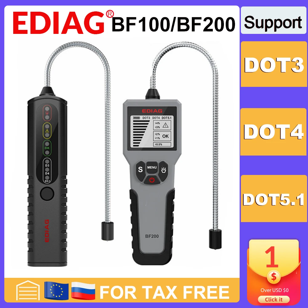 EDIAG автомобильный тестер тормозной жидкости BF100 BF200 для DOT 3 DOT4 DOT5.1 с высоким