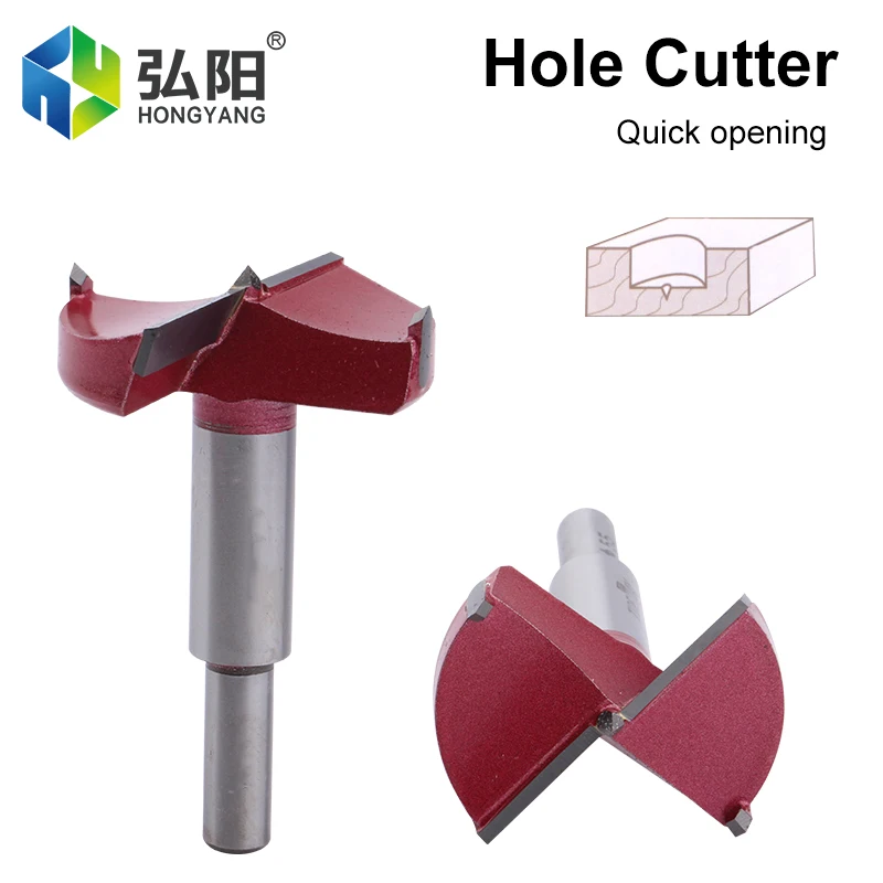 1pcs 32mm-75mm Point Woodworking Tools, Hole Saw, Hinge Boring Drill, Round Handle, Particleboard, MDF, Self-Centering Hole Saw