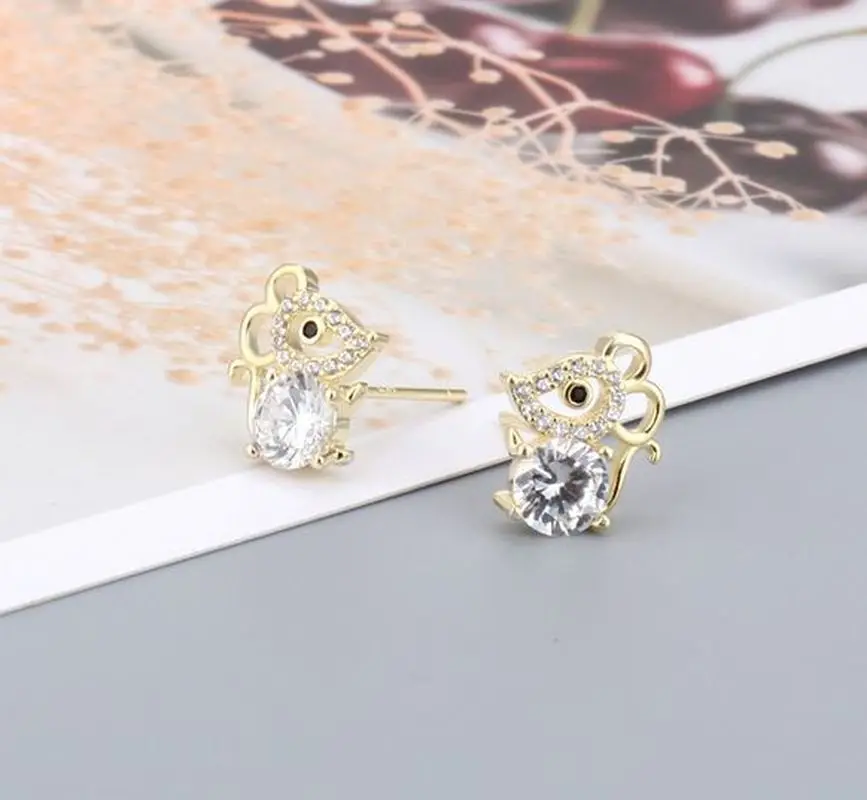 Романтические серьги с бриллиантами женские очаровательные женская бижутерия