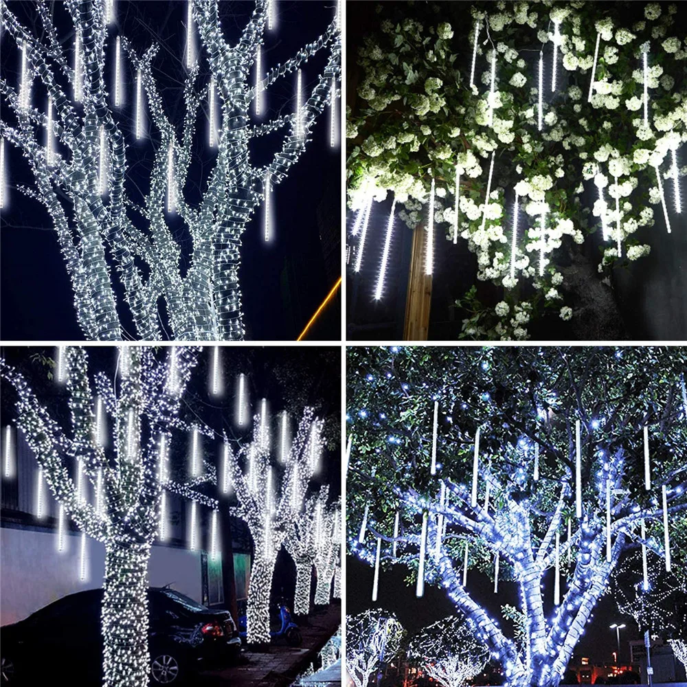 Солнечный уличный Дождь капли света светодиодный Метеоритный дождь Огни 8 трубок