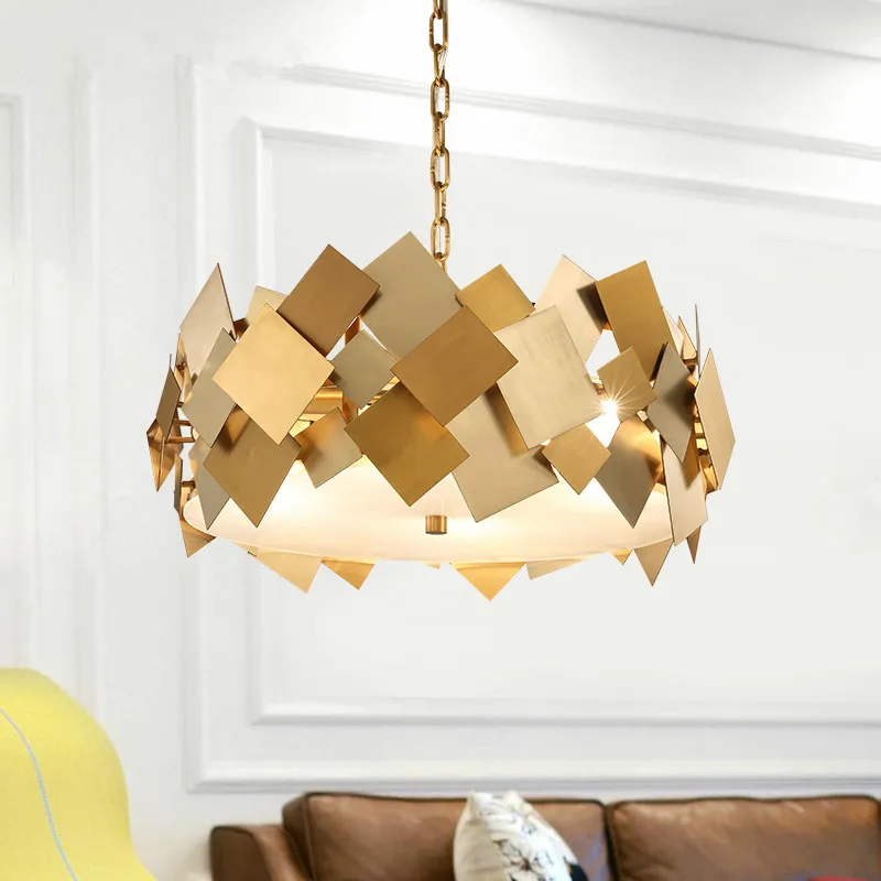 Современный подвесной светильник поворотный стальной потолочный золотого цвета