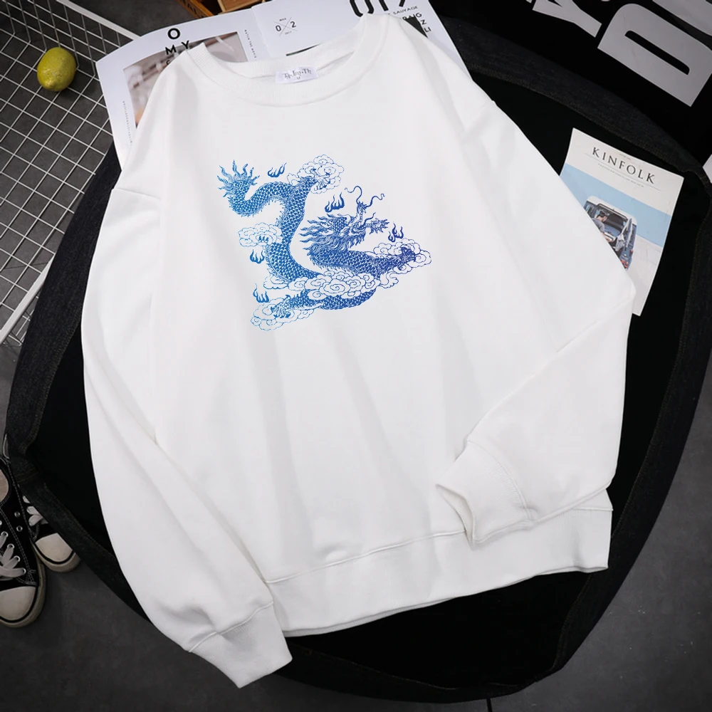 

Awesome Japanese Dragon Print Hoodies Man Harajuku High Quality Hoodie vintage Casual Hoody Autumn Loose women's Tracksuit