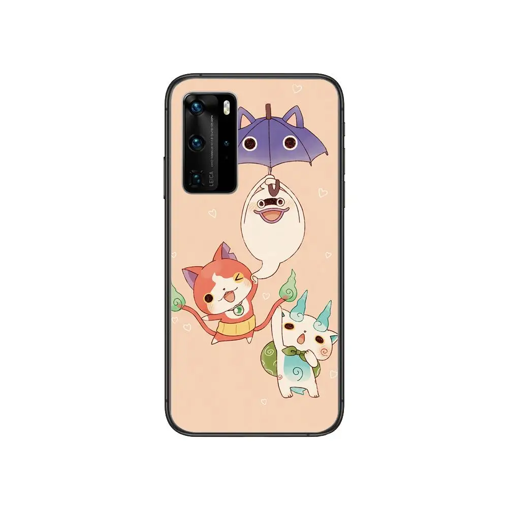 

yo kai watch carton case Phone Case For Huawei P 40 30 20 10 9 8 Lite E Pro Plus Black Etui Coque Painting Hoesjes comic fas