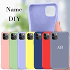 Чехол-накладка для iphone 12 Pro, SE 2020, 11 Pro Max, X, XS, XR, 8, 6, 7 Plus, силикон, с надписью на заказ