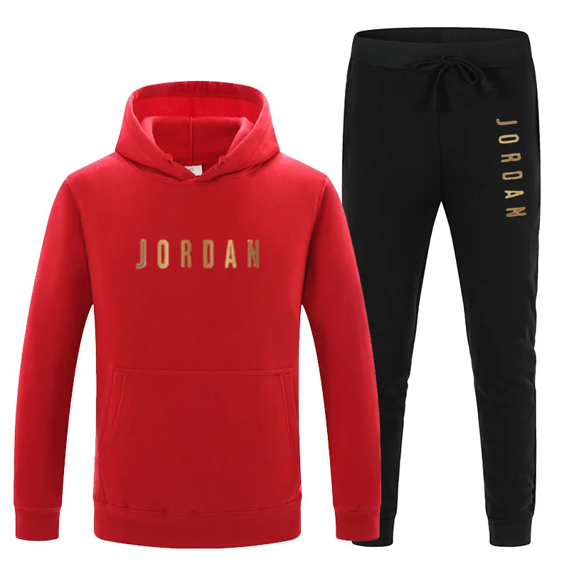 

Men's Hoodie suit fashion letter print autumn winter brand casual sports suit men + sports pants two piece Hoodie 0080