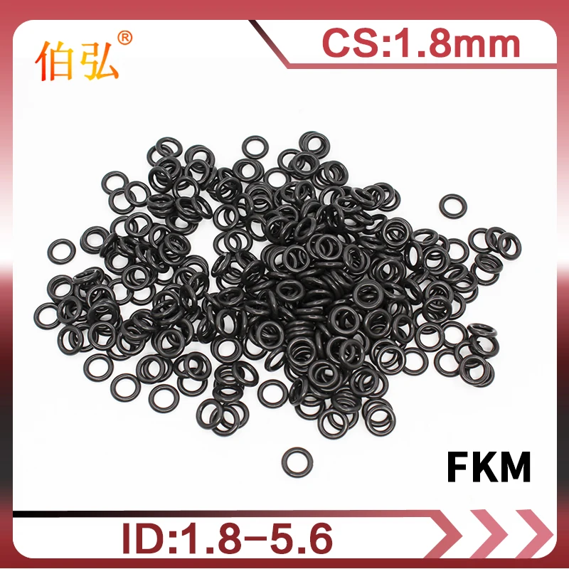 

10PCS Fluorine rubber Rings Black FKM O ring Seal 1.8mm Thickness ID1.8/3.55/4/4.5/4.87/5/5.15/5.3/5.6mm O-Ring Seal Gasket Oil