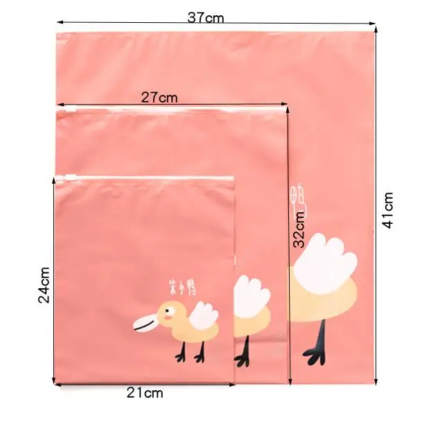 

1 шт. S/M/L дорожная сумка для хранения одежды, симпатичная мультяшная пластиковая Водонепроницаемая Самоуплотняющаяся сумка