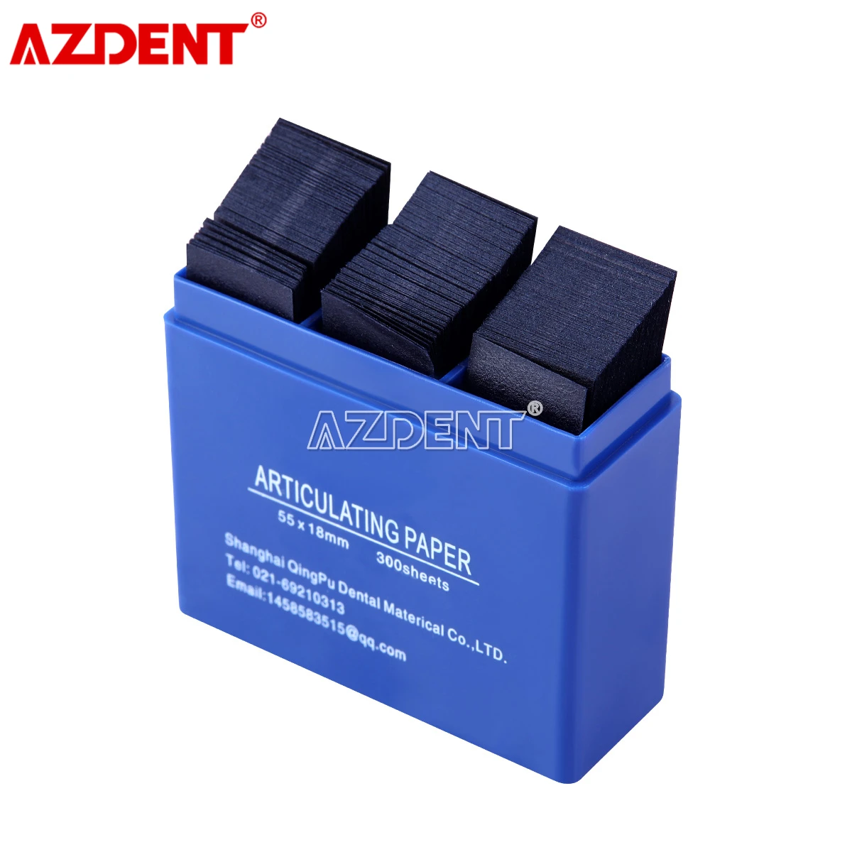 Полоски AZDENT Dental 55*18 мм синие шарнирные бумажные для стоматологии отбеливание