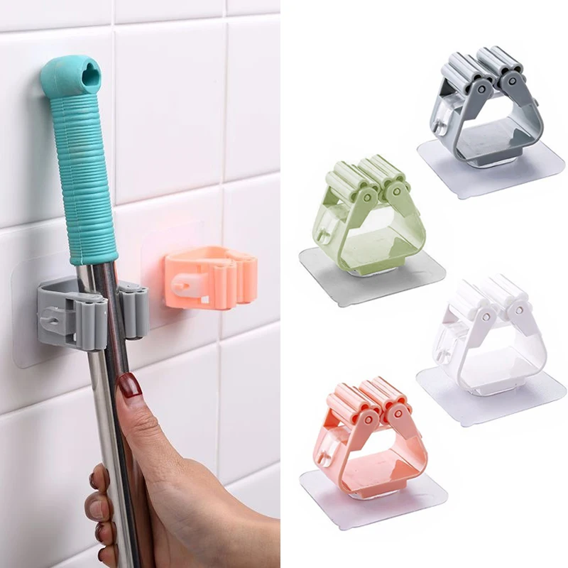 

Лидер продаж! Органайзер для швабры, держатель, вешалка для щетки, метлы, стеллаж для хранения, настенные крючки на присоске для ванной комна...