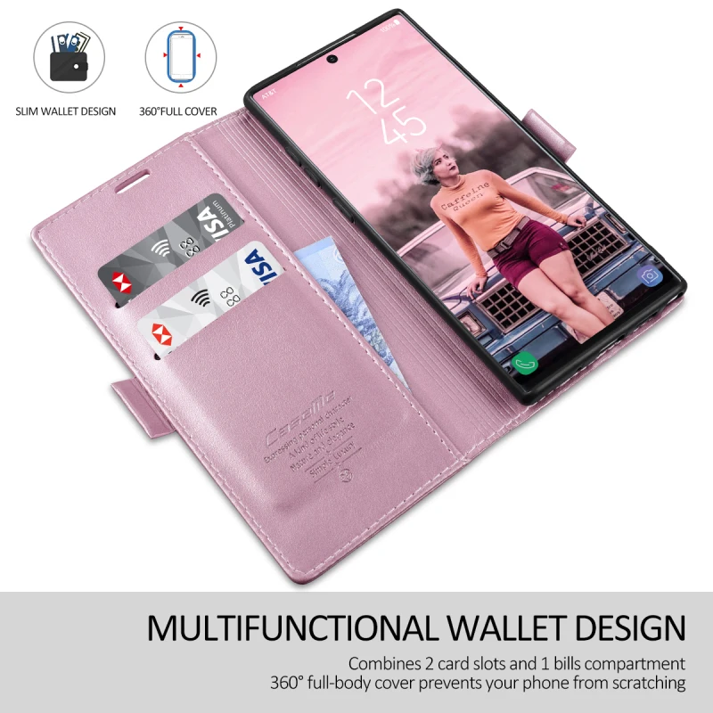Роскошный кожаный чехол-бумажник для samsung Galaxy Note10 S10 S9 Plus S10e чехол PU флип-чехол для Galaxy A70 A50 A20e A40 чехол - Цвет: rose gold