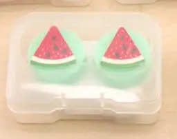 06 Lymouko Лидер продаж прекрасный красочный мультфильм щеголящие фрукты Портативный чехол для контактных линз для женщин подарочный контейнер линзы коробка - Цвет: 06