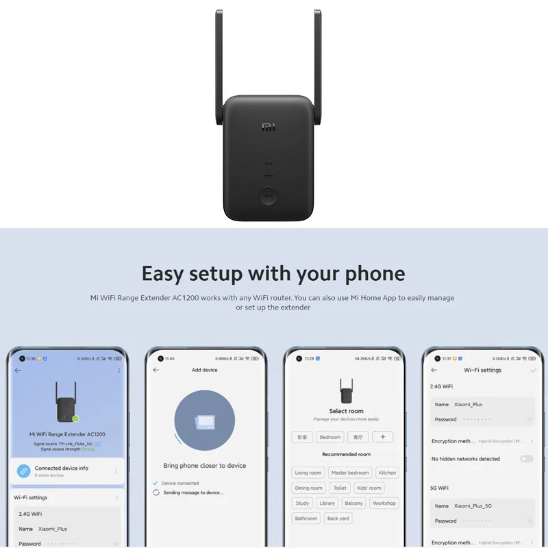 Глобальная версия Mi WiFi расширитель диапазона AC1200 высокоскоростной Wifi Создайте
