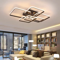 FANPINFANDO Rectangle Acrylic Aluminum Modern Led Ceiling Lights For Living Room Bedroom White/Black Led Ceiling Lamp Fixtures