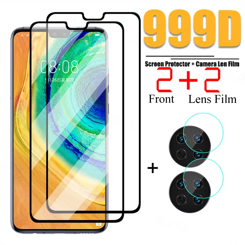 

Закаленное стекло 4 в 1 для Huawei P40 P30 Lite P Smart Z 2019, Защитное стекло для Huawei Mate 30 Lite, пленка для объектива, защита экрана