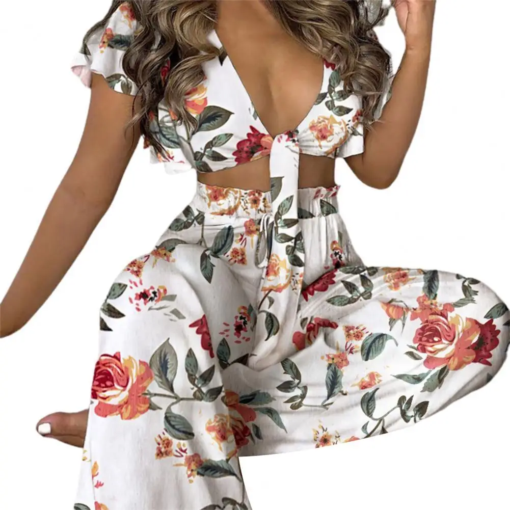 

Summer Women Outfit Sets Skin-friendly Vibrant Color fadeless Cotton Blend 2 Piece Boho elegant Sexy Outfit Sets Holiday Beach