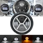 Светодиодный головной фонарь для автомобилей и мотоциклов, 7-дюймовый круглый светодиодный налобный фонарь с дневными ходовыми огсветильник, поворотные огни, дневные ходовые огни, дальний и ближний свет