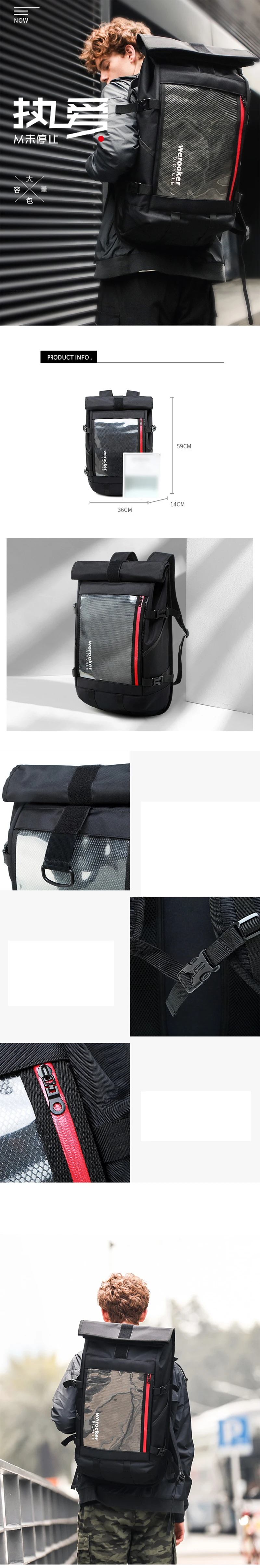 Для путешествий на открытом воздухе гаджеты Mochila складной Rolltop Рюкзак Водонепроницаемый велосипедный рюкзак для путешествий ранец сумка для ноутбука школьные сумки