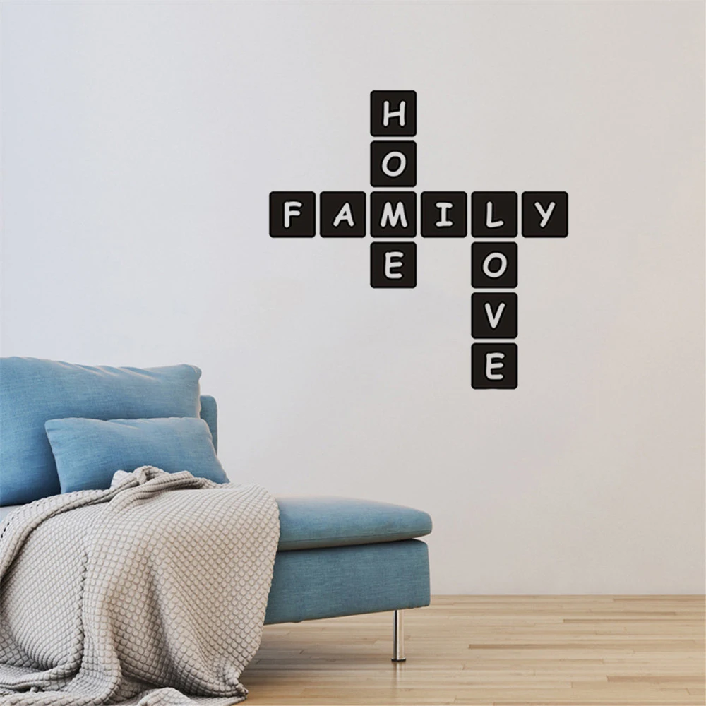 

Creative family home love Wall Sticker living room decorations for home wallpaper Mural Art Decals Carved English stickers